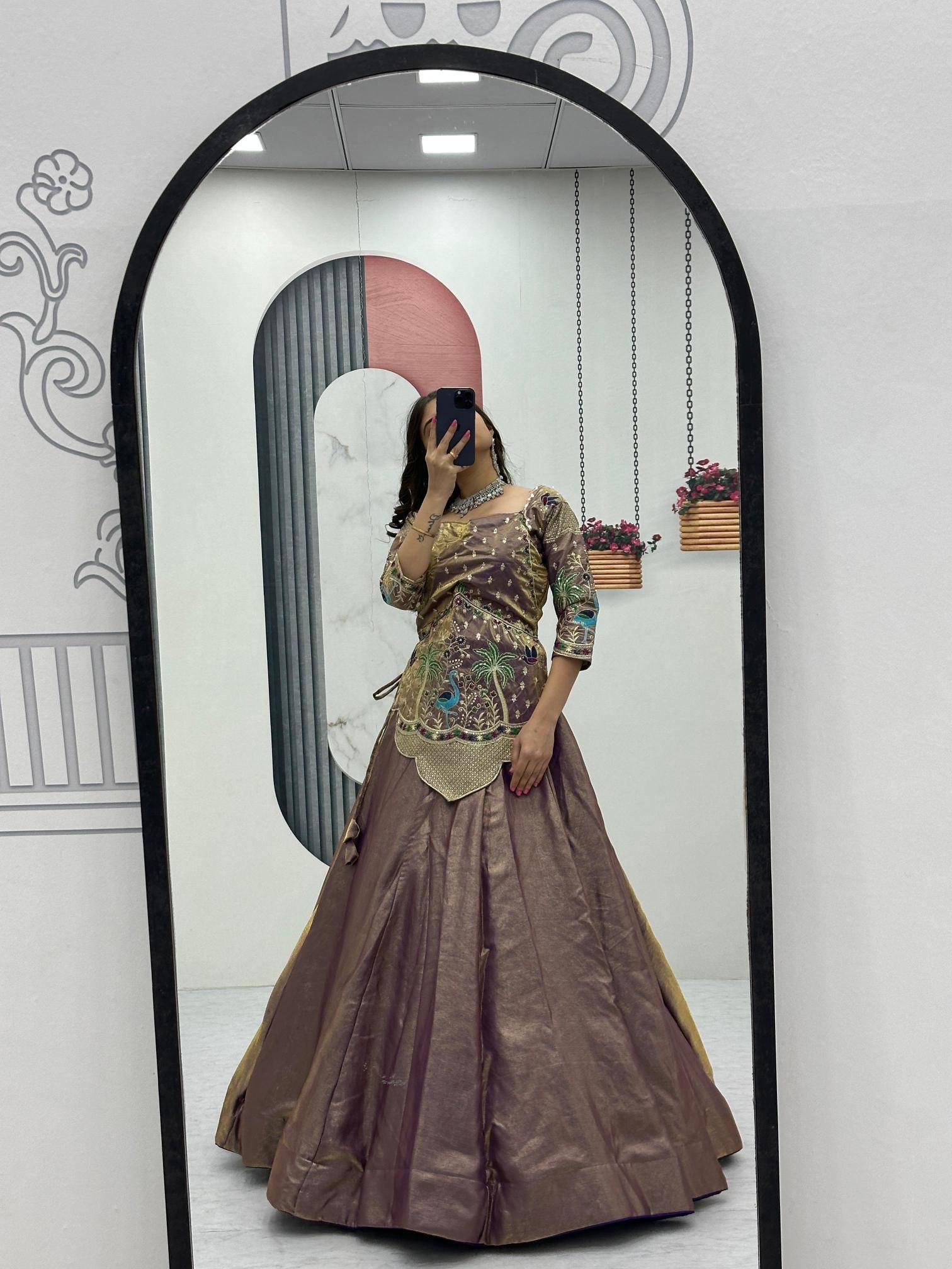 Tapi 312 silk satin Purple Fancy lehenga choli
